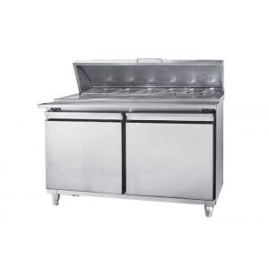 China Double Temperature Commercial Kitchen Equipment 2 Doors Chiller SS 1.5m For Hotel Kitchen supplier