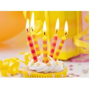 China Colorful Streak Printable Birthday Candles Long Burning Time No Dripping Unscented supplier