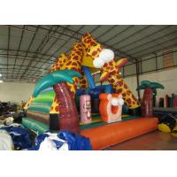 China Lovely inflatable giraffe combo Palm tree inflatable bouncy for kids inflatable mini jumping on sale