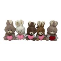 China 15 Cm 5 CLRS Cute Plush Rabbit With Heart Toys Adorable Valentine'S Day Gifts on sale