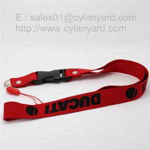 Personalized polyester rivet lanyard with plastic release buckle