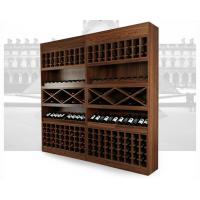 China Solid Wood Wine Storage Racks Showcase / Commercial Wine Racks Nostalgic Style on sale