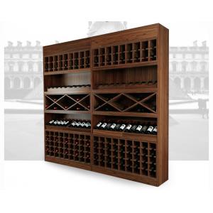 China Solid Wood Wine Storage Racks Showcase / Commercial Wine Racks Nostalgic Style supplier