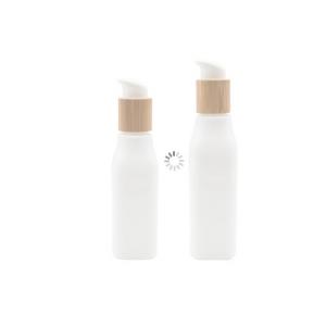 Smooth OPL Glass Bottle Cosmetic Lotion Container And Cream Jar With Wooden Lid