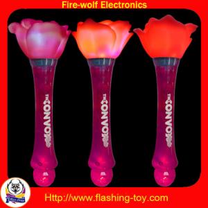 China Hot Valentine Gifts 4 LED Magic Flashing Rose with PP handle PVC flower HL-C3311 supplier