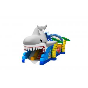 Shark Themed Inflatable Obstacle Courses Indoor Bounce House For Kids