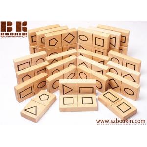 Jouet en bois 9 x 4,5 x 1,5 cm de waldorf de jouets de domino de jeu de forme de dominos d'enfants écologiques géométriques en bois de jouet