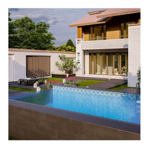 China Lucite Acrylic Above Ground Modular Container Home Pool with Clear Wall Window Design supplier