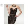 Black Gold Mermaid Style Prom Dress Heart Shaped Bust Special Sequin Pattern