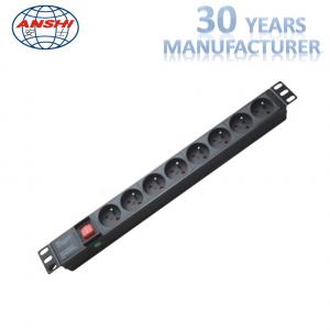 China 16A 3 Pin Universal Power Strip PDU Extension Socket 220 - 250V Rated Voltage supplier