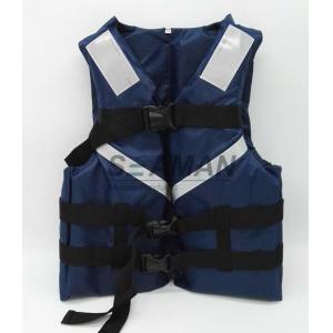 300D Oxford Navy Blue Men's Watersports Life Jacket SOLAS Reflective Tape Size S, M, L, XL