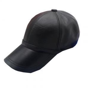Unisex Custom Leather Hats , Leather Baseball Cap Plain Pattern ODM Designs