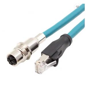 M12 Connector 8pin A Code To RJ45 Ethernet Connector Profinet Cable CAT5e