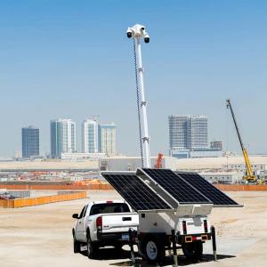 China Mobile Solar Security Trailer with 6m Manual Mast for Parking Lot Monitoring wholesale