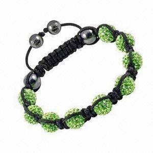 China Clay Bead Shamballa Bracelet with Cubic Zirconia Stone and Hematite Magnet, OEM/ODM are Welcome on sale 