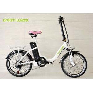 25km/h Electric Folding Bike 20 Inch Wheels , Ladies Fold Up Electric Bike With Shimano Derailleur