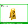 China Yellow Plastic Caution Sign Board / Portable Sign Stands Eco Friendly 62x30cm wholesale