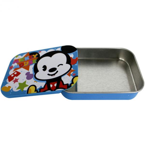 Milky Mouse Sliding Tin Box CYMK Printing Metal Storage Containers for Food