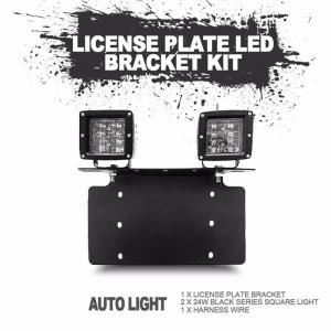 China stainless steel bull bar type bumper license plate work lamp bracket kit for universal vehicle supplier