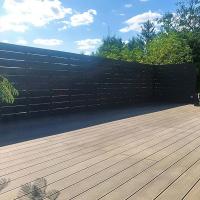 China Wood WPC Fencing Panels Waterproof Composite Slatted Fence Panels on sale