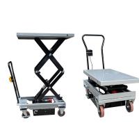 China 800kg Mobile Manual Scissor Lift Tables Double Scissor Max Height 55.51in on sale