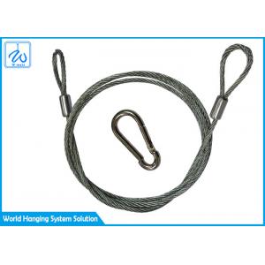 China Galvanized Steel Wire Rope Cable With Loops For Stage Spotlight With Stand supplier