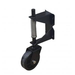 China Zinc plated Spring loaded swivel caster wheel rubber wheels for wooden gate fence supplier