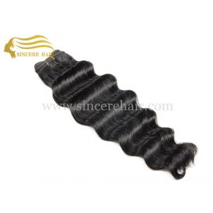 22" Deep Wave Hair Extensions Weft for sale - 22 Inch Black Deep Wave Human Hair Weft Extensions for sale