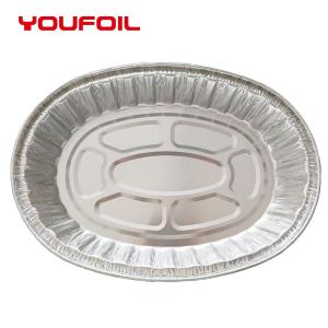 China 8006 Disposable Oval Aluminum Tray Catering Baking Pan With Plastic Lid supplier