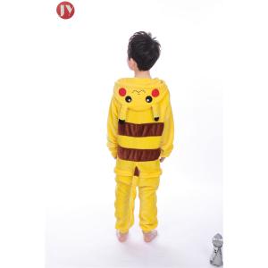 Wholesale Polyester Fluffy Flannel Fleece Kids Pikachu kigurumi Onesie Pajamas