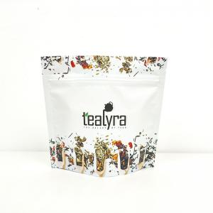Custom Printed Resealable Tea Packing Bags Mylar Stand Up Pouch With Zipper