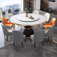 China 1.3/1.5M Width Large Functional Round Dining Room Tables With Turntable on sale