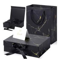 China Custom Design Small Matt Black Marble Texture Magnetic Closure Boxes Gift Packaging Boxes on sale