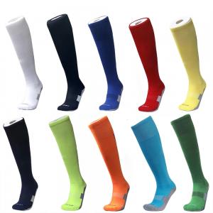China Cotton Polyester Blend Soccer Grip Socks Crafted Anti Slip Football Socks supplier