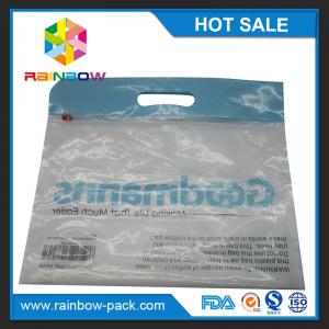 PE  slider k bag with logo stand up bag clear front  zip lock bags with upc code printed k bag clear front