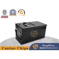 Metallic Iron Material Casino Lockable Cash Box With Two Locks For Tip And Chip Storage