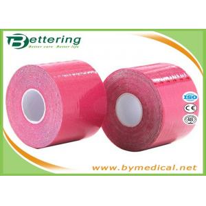 China Kinesiology Tape Kinesio Tape 5cm x 5m Waterproof Pure Cotton,Sports Safety Muscle Tape Pink Colour supplier