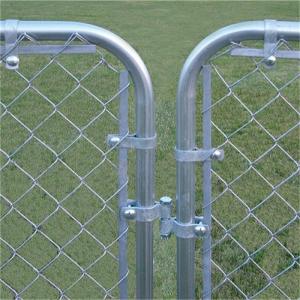 Residential Safety Galvanized Chain Link Fence Gate Single Arm With Barbed Wire