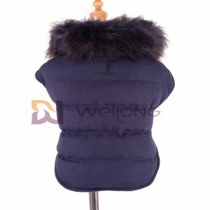 Detachable Plush Collar Wool Small Large Dog Fleece Jacket Coats For Winter BSCI
