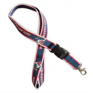 Woven polyester neck lanyards, jacquard polyester ID card lanyard with detachable buckle,