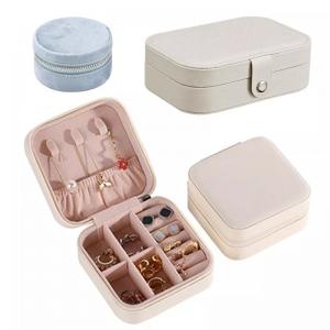 China ODM Small Portable Jewelry Box Stud Earrings Greaseproof PU Leather supplier