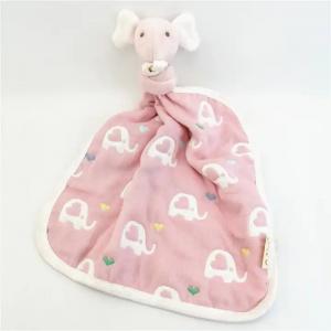 ODM OEM Elephant Baby Sleep Comforter Cotton Soft Animal Baby Comforter Toy