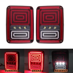 China Pair Snake Style Jeep Wrangler Tail Lights with Brake Turn Reverse Lamp Back Up Rear Light for Jeep JK 2007-2016 supplier