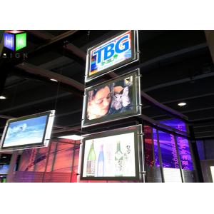 China A4 LED Acrylic Light Box Transparent Crystal Frame Ceiling Hanging Advertising supplier