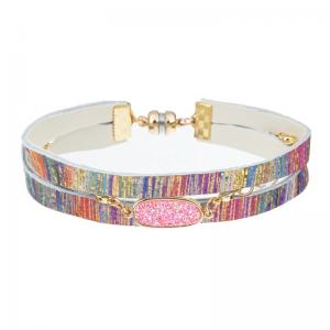 Bohemia Rainbow Handmade Leather Bracelet , 15g Leather Wrap Wristband
