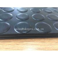 China 3mm Thickness Rubber Dot Custom Floor Mats With Black Round Stud Rubber Coin Pattern on sale