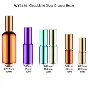China Gold Luxury Glass Cosmetic Dropper Bottles With Sprayer Cap 100ml 15ml supplier