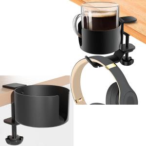 China Anti-Spill Table Cup Holder for Large Desk Metal Office PC Gaming Desk Accessories Bracket supplier