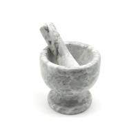 China Manual Marble Stone Mortar And Pestle Garlic Masher For Kitchen Herb Spice on sale
