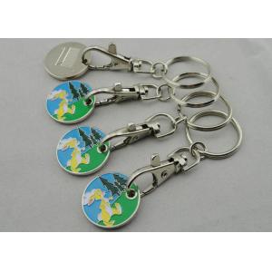 Zinc Alloy, Aluminum, Iron Rabbit Trolley Coin with Key Chain, One Euro Coin